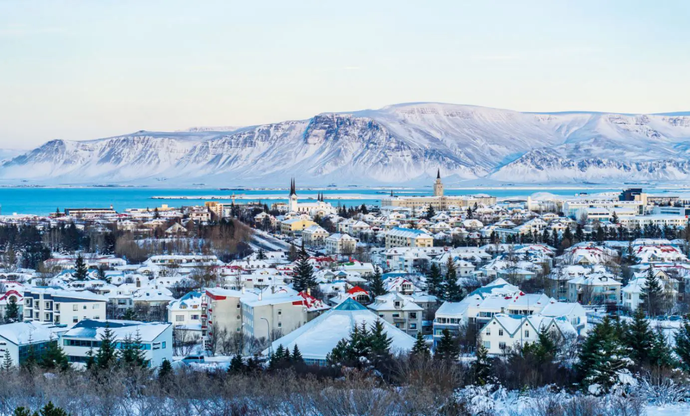 View of town in Iceland