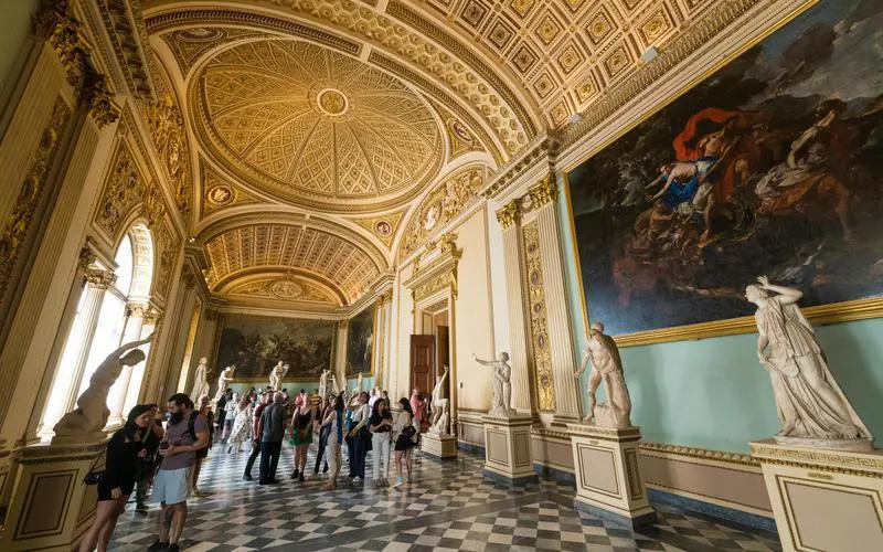 Gallery of the Uffizi Museum, Florence, Italy. 