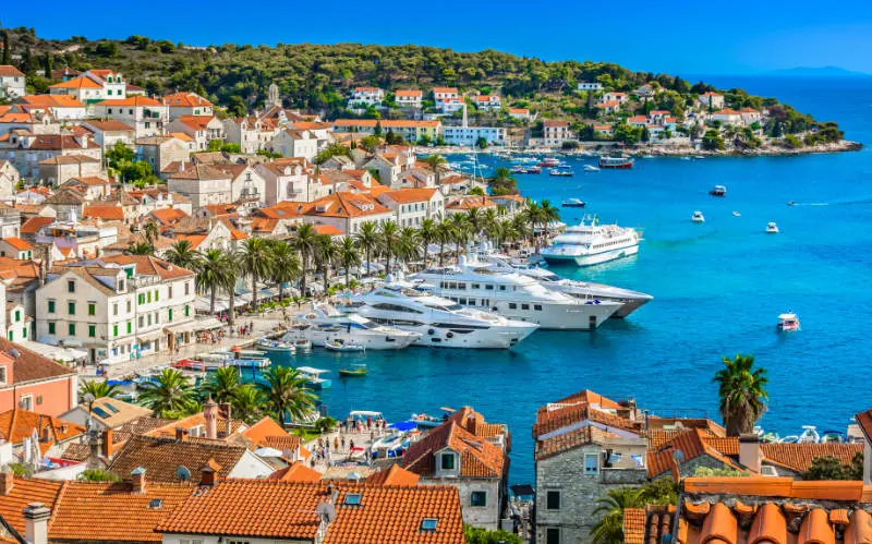 A view of the sunny Hvar coast - Croatian islands