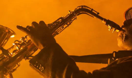 musician playing saxophone
