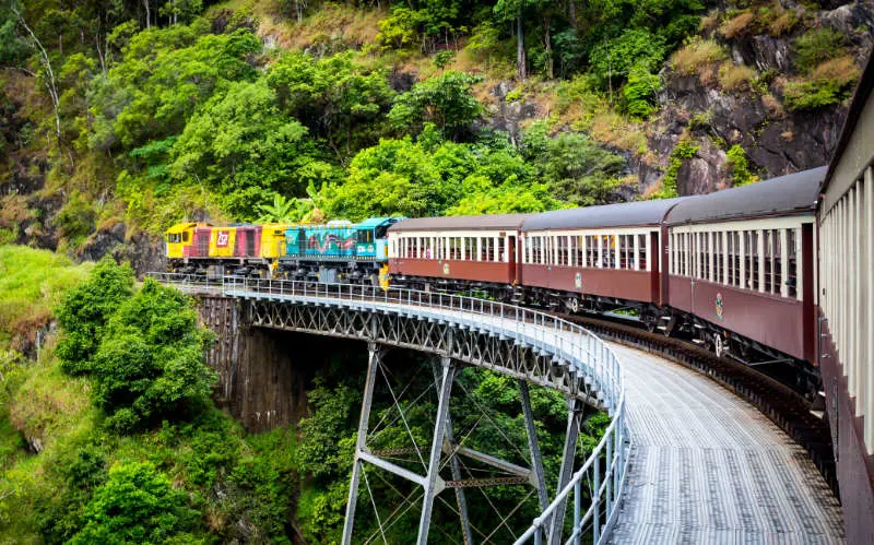 A train on the Kuranda Scenic Railway, East Coast Australia